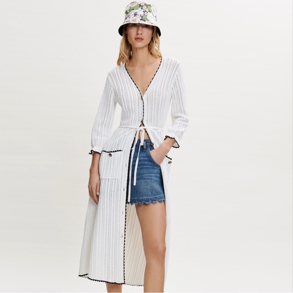 🐼MAJE 🐼Crochet Longline Cardigan nwt - Picture 2 of 10